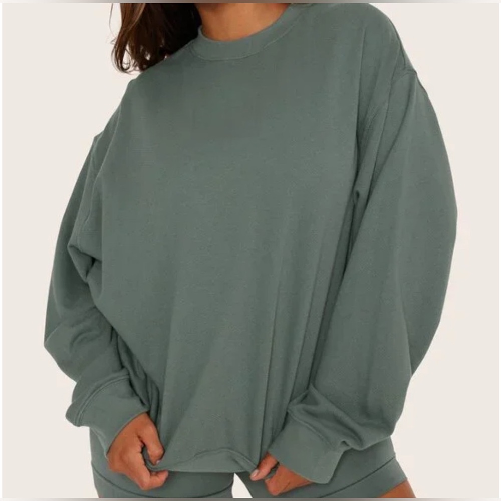 SET Active x Lightweight Sweats Classic Crewneck, Wave/Sage, S, NWT